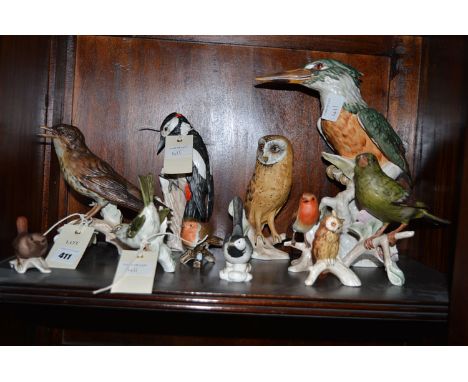 A collection of eleven mainly Goebel ware birds.