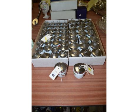 A large collection of Royal Worcester egg coddlers, approximately 54.