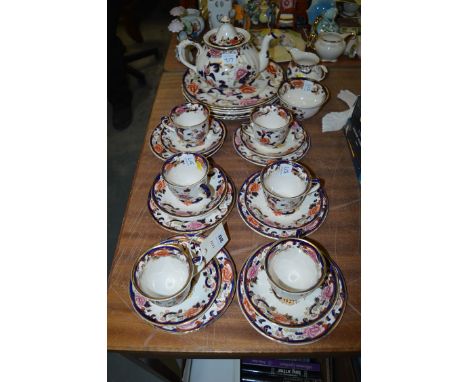 A Masons 'Mandalay' pattern dinner and tea service, six place settings including: teapot, sugar and cream.
