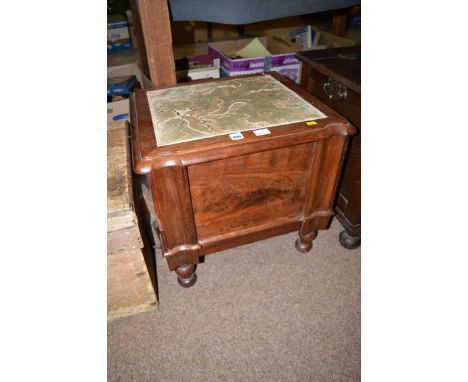 A Victorian mahogany commode stool, complete with liner; and a wardrobe.
