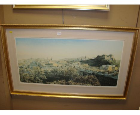 A large limited edition colour print - View of Edinburgh, signed proof after Alan Reed.