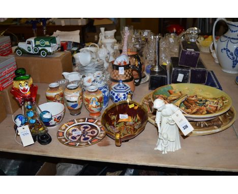 A collection of miscellaneous decorative china and glass; a Royal Worcester figurine, titled 'First Steps'; a Crown Devon ova