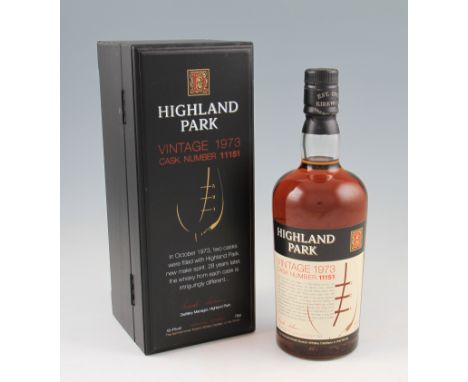 Highland Park Single Malt Scotch Whisky Vintage 1973 Cask no. 11151. 45.4% 70cl.