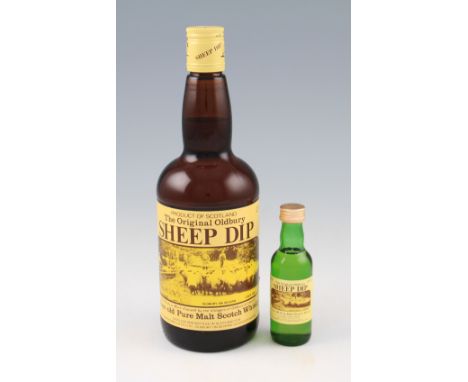 The Original Sheep Dip 8 year old Pure Malt Scotch Whisky 40% 70cl and 1 Miniature Sheep Dip 40% 5cl.