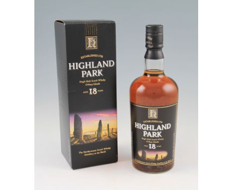 Highland Park 18 year old Single Malt Scotch Whisky. Old bottling circa 1980's. 43% 70cl.