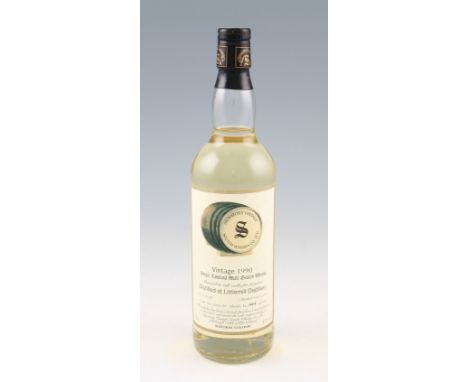 Signatory Vintage 1990 Littlemill Single Malt Scotch Whisky. Distilled 15/10/90 bottled 24/10/2001. 43% 70cl.
