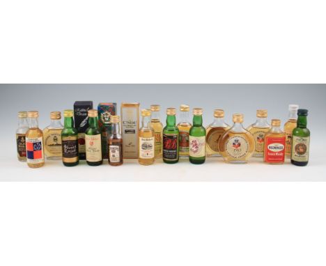 Collection of 20 miniature Scotch whiskies.