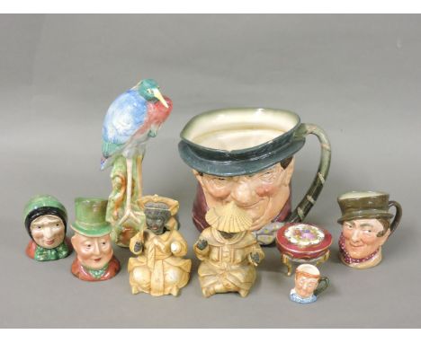 A Wade pottery heron, together with further ceramics