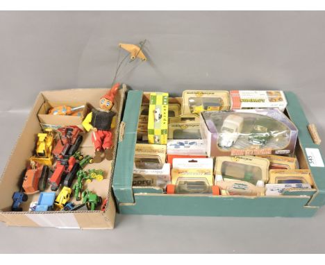 Toys, including boxed Models of Yesteryear, diggers, puppet, tractors, tin tank, etc