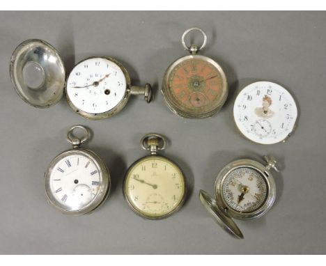 Four silver cased pocket watches, by William Hartshorn, Broseley, no 803, by Kendall and Dent, in pieces and incomplete, and 