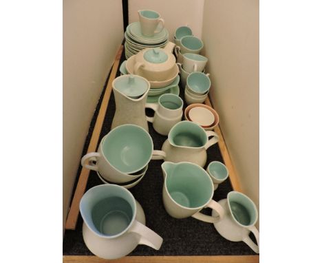 A collection of Poole pottery dinner and tea wares, in mint green
