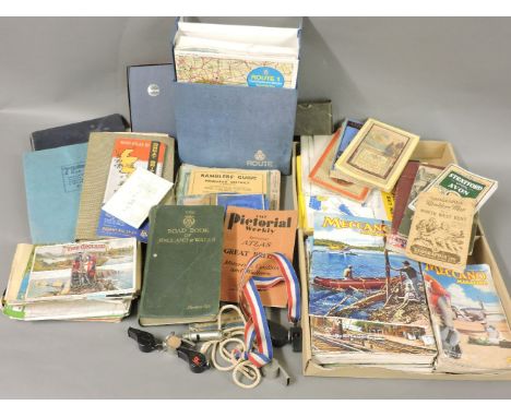 A collection of ephemera, including Meccano magazine, vintage maps, and a collection of Whishes?, including a British Railway