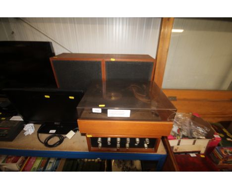 A Kuschel amp, a Goldring Lenco GL75 turntable and pair of speakers, sold as collector's item