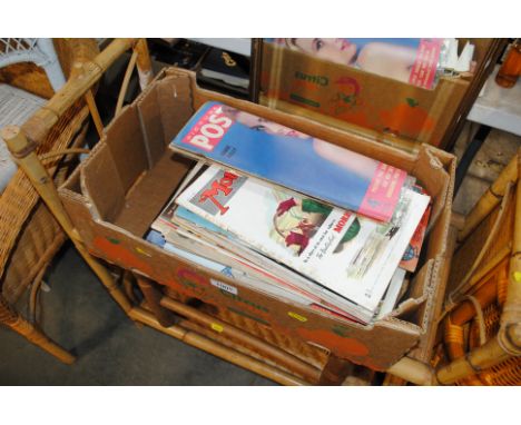 A box of vintage magazines to include The Motor Sport, Paris Theatre, Picture Post