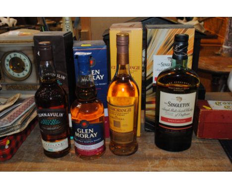 A Glen Moray single malt Scotch whisky; The Singleton single malt Scotch whisky; Glenmorangie single malt Scotch whisky; Tamn