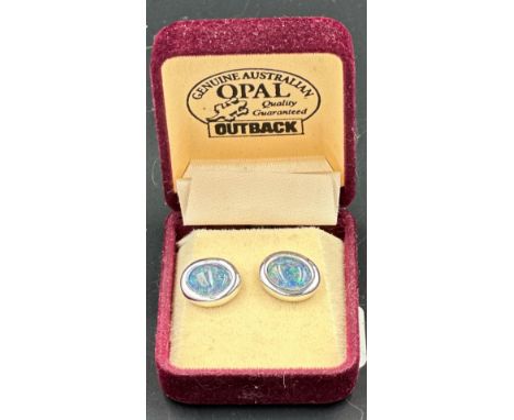 A Pair of Australian Outback Opal earrings