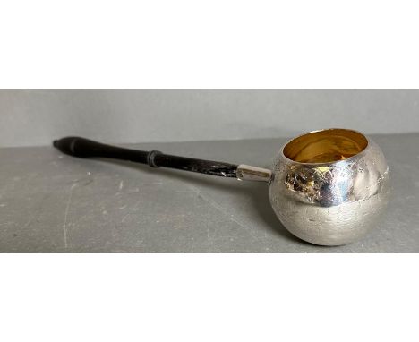 A silver, gilded toddy ladle with Spiers and Pond engraved and ebonised handle, approximate total length 33.5cm