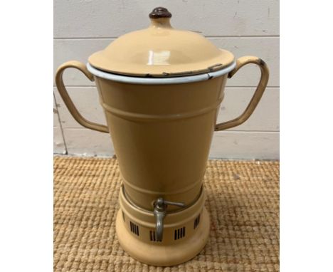 An enamel coffee urn on stand (H38cm)