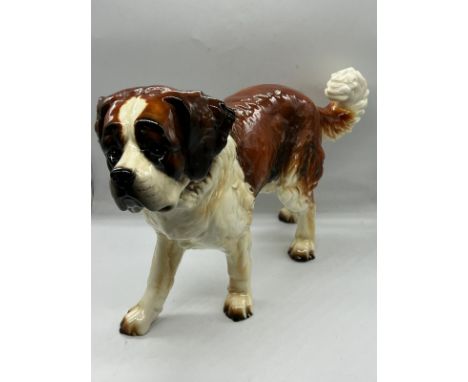 A large Goebel St Bernard dog figurine model (H29cm W47cm)