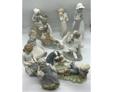 A selection of Lladro, Nao and other makers figurines 