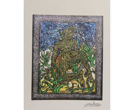 Robert Combas. The yellow man. Lithograph on paper signed and numbered 129/150. Certificate - Weight:  200 g - Region: France