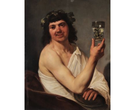 Jacob JORDAENS (1593-1678) oil on wood self-portrait of the young artist represented as Bacchus - Weight:  1.89 kg - Region: 