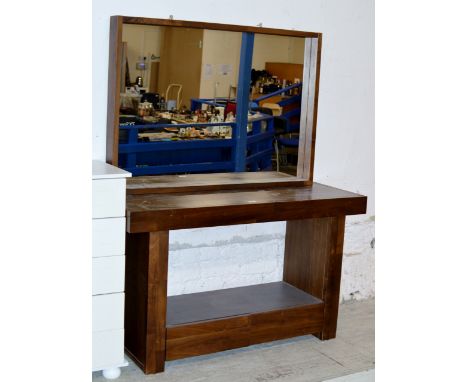 A MODERN CONSOLE TABLE WITH MIRROR    