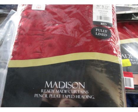 Three Posts Bersum Pencil Pleat Room Darkening Curtains, Colour: Red, Panel Size: 116 W x 182 D cm, RRP£14.495