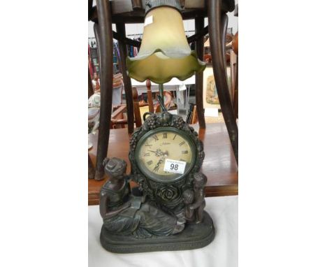 A figural lamp/clock.