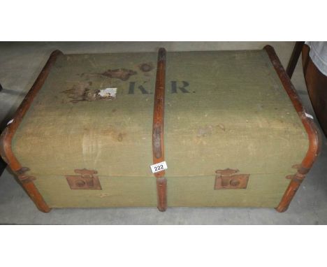 A vintage cabin trunk,.
