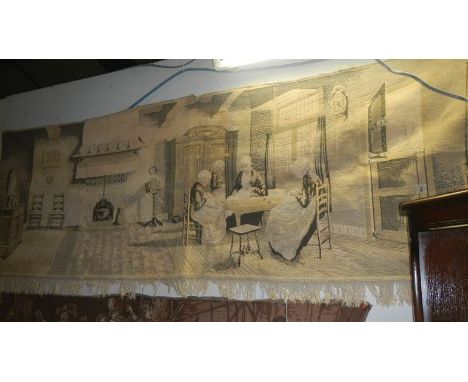 A tapestry wall hanging.