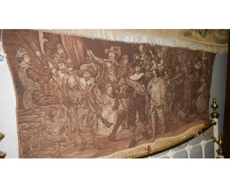 A tapestry wall hanging.