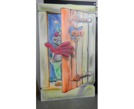 A clown door panel.