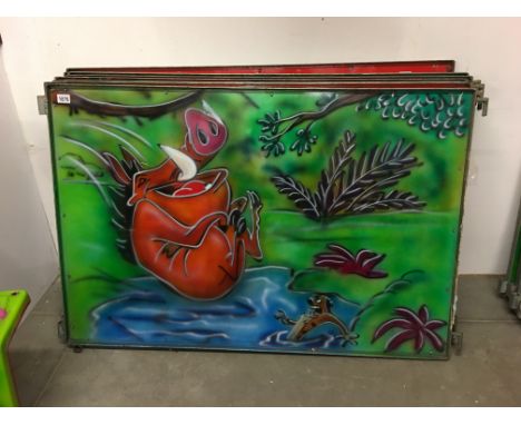 A Disney artwork panel (The Lion King's Timon & Pumbaa)