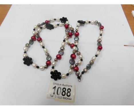 A 19" Honora assorted colour pearl necklace.