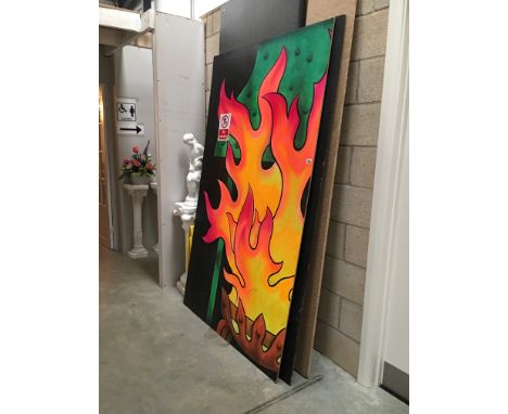 A large flame panel.