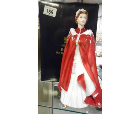 A boxed Royal Worcester Queen Elizabet II 80th birthday figure.