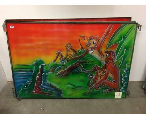 A Disney artwork panel (Jungle book monkeys)