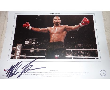 Signed photographic print 'Moments in Time' limited edition of 50 of Mike Tyson, signed 