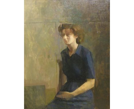 •SIR LAWRENCE GOWING (BRITISH 1918 - 1991)  PORTRAIT OF MISS 'U'  Oil on canvas, 102.5 x 81.5cm (40 1/4 x 32")  Philadelphia 