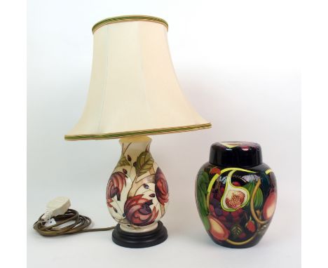 A MOORCROFT QUEENS CHOICE PATTERN GINGER JAR AND COVER  circa 2000, impressed and painted marks to base, 20cm high, together 