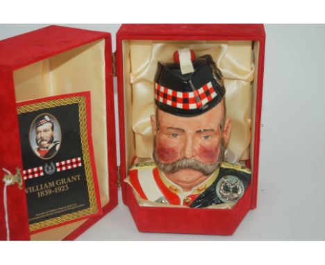 GRANT'S 25 YEAR OLD BLENDED SCOTCH WHISKY CHARACTER JUG specially commission from Royal Doulton with certificate in original 