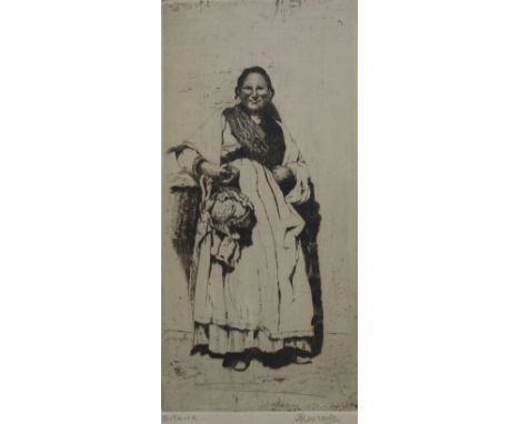 ANTOINE MARIE ROUCOULE (FRENCH 1848 - 1918) GITANA Drypoint etching, signed and inscribed with title, 23.5 x 11.5cm (9 1/4 x 