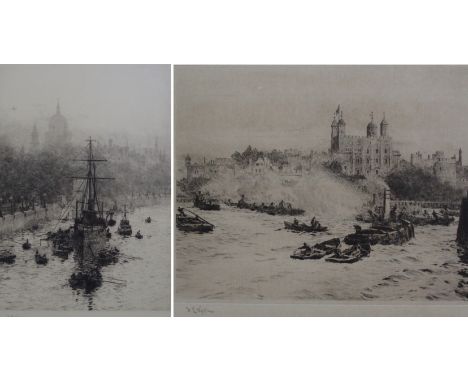 WILLIAM LIONEL WYLLIE RA, RE, RBA, RI, NEA, (BRITISH 1851 - 1931)  THE TOWER; THE NORTHAMPTON  Drypoint etching, signed, 20 x