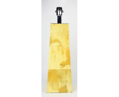 Arca, tapering rectangle column lamp, lacquered finish, black lacquer base, chromed metal, continental fittings, the lamp bas