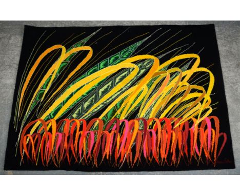 Vivian Silva, contemporary tapestry. "Jo Jo Das Cones Tropicoua" Signed and dated 1981, 109cm x 152cm 