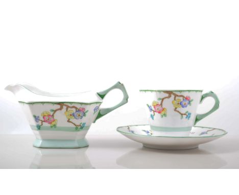 Tuscan china tea service, decorated with blossom.