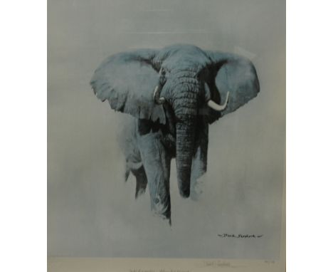 After David Shepherd, African Bull Elephant, signed, limited edition colour print 762/850, 55cm x 50cm.