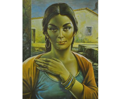 After J H Lynch, 'Lalinda' a Spanish Girl, colour print, 56cm x 45cm.