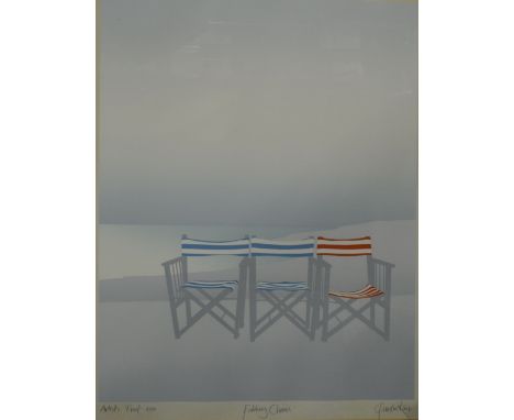 Quentin King, Folding Chairs , signed and titled, artists proof screen print, No. XB11118, 59cm x 41cm, and Perigrine King, M